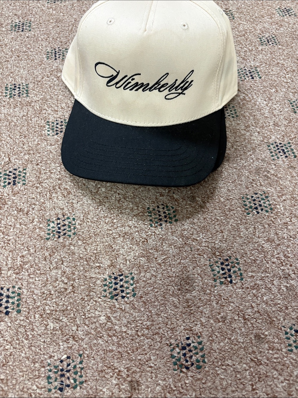 OTTO Two-Tone Wimberly Baseball Cap in Cream and Black